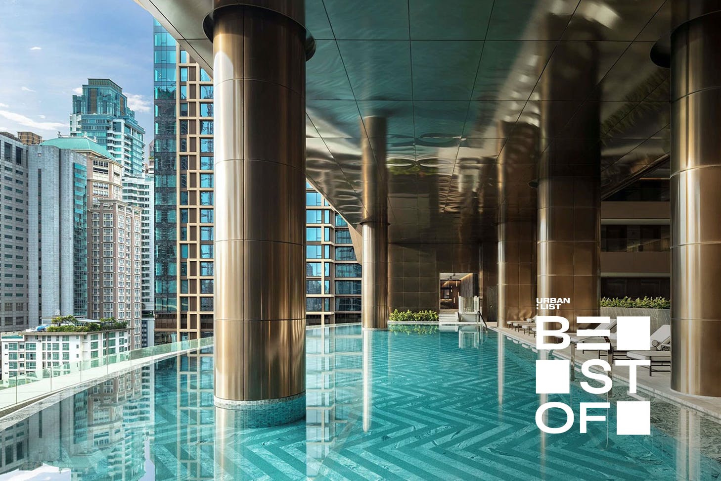 The infinity pool at Sindhorn Kempinski, one of the best hotels in Bangkok